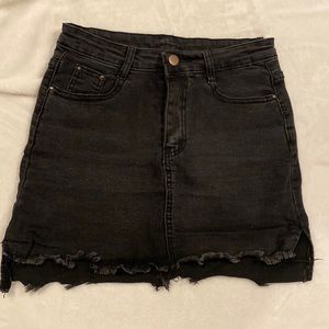 Black Denim Skirt